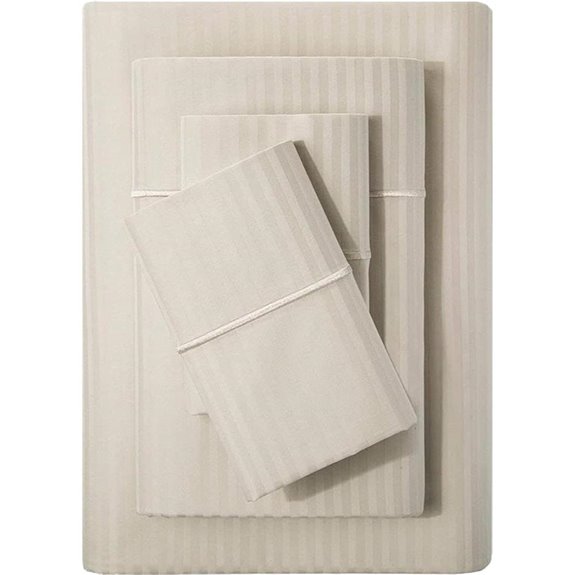 Feather & Stitch King Damask Cotton Bed Sheet Set