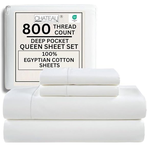 Egyptian Cotton Queen Sheets Set 800TC Deep Pocket