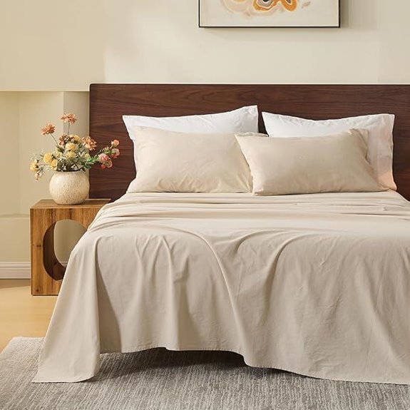 MEISHANG King Size Linen Bed Sheet Set