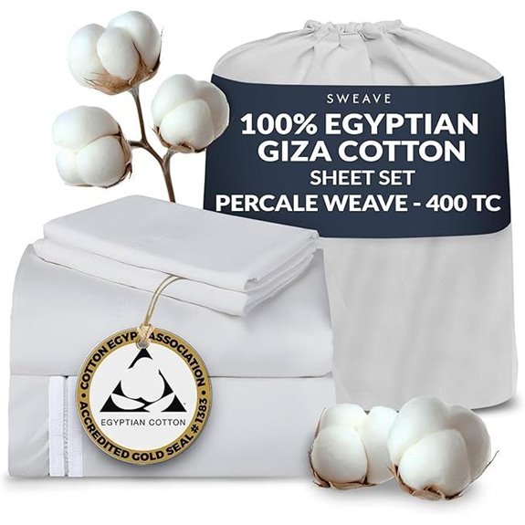 Egyptian Cotton Percale Sheets Queen Size