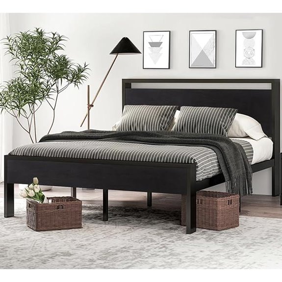 SHA CERLIN 14-Inch Metal Platform Bed Frame with Storage