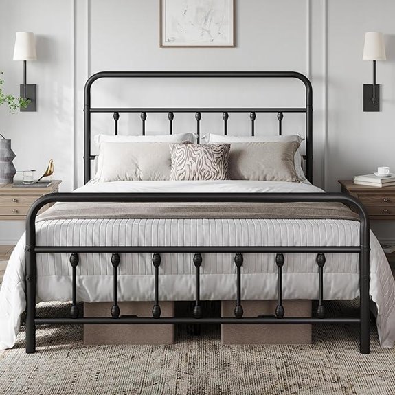 Yaheetech Queen Metal Bed Frame with Headboard