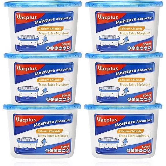 Vacplus Moisture Absorbers 6 Pack for Bathroom & Car