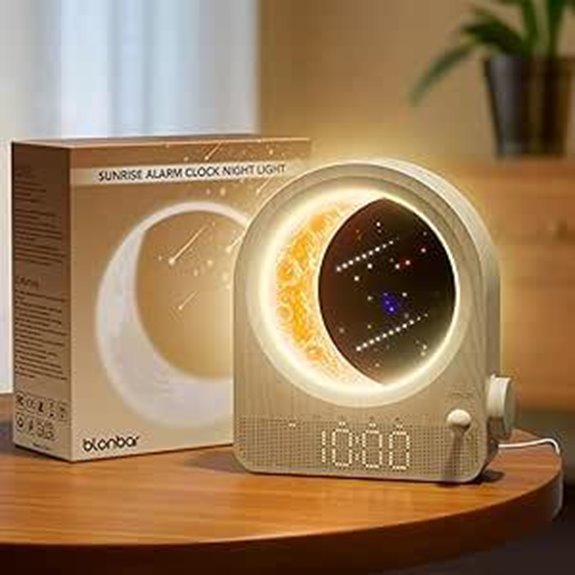 Sunrise Alarm Clock with Moon Lamp and Natural Sounds