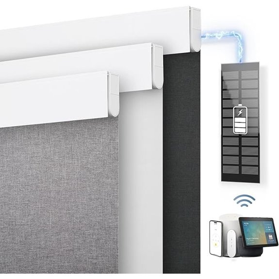 DENFOON Motorized Blackout Smart Blinds with Solar Panel