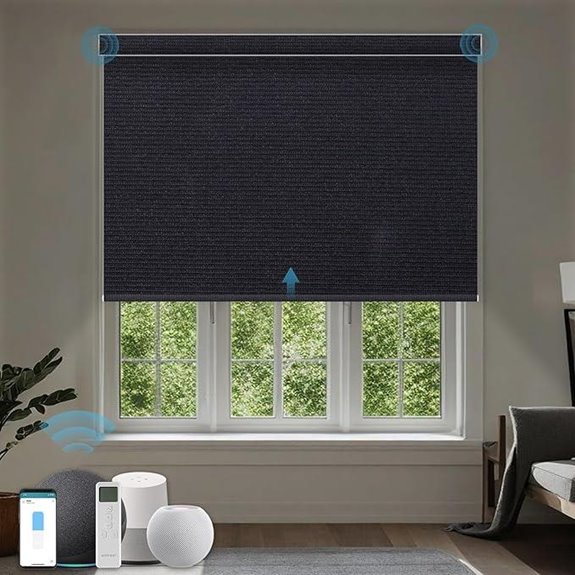 Motorized Blackout Smart Window Blinds with Solar Panel