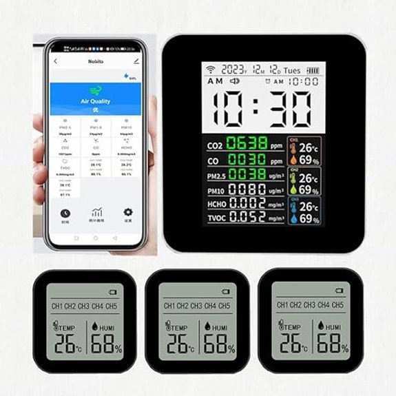 16-in-1 Smart WiFi Air Quality & Weather Monitor
