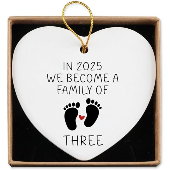 New Family of Three Pregnancy Announcement Keepsake Ornament