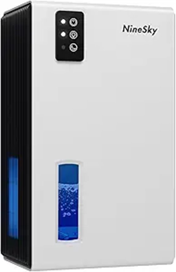 NineSky 98Oz Dehumidifier for Home with Color Light