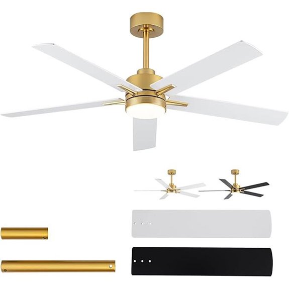 52'' Modern Ceiling Fan with Lights & Remote