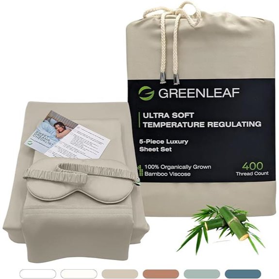 GREENLEAF Organic Bamboo Queen Sheets (5pcs Dune)