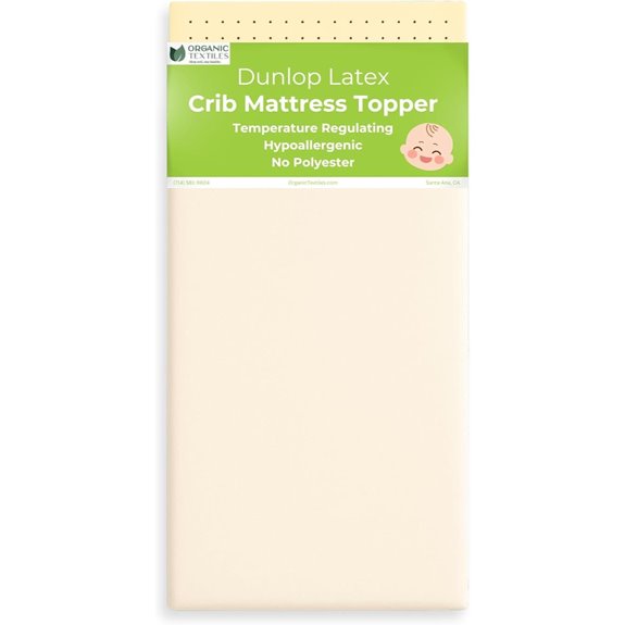 Organic Baby Crib Mattress Topper 2 Latex Wool Cover