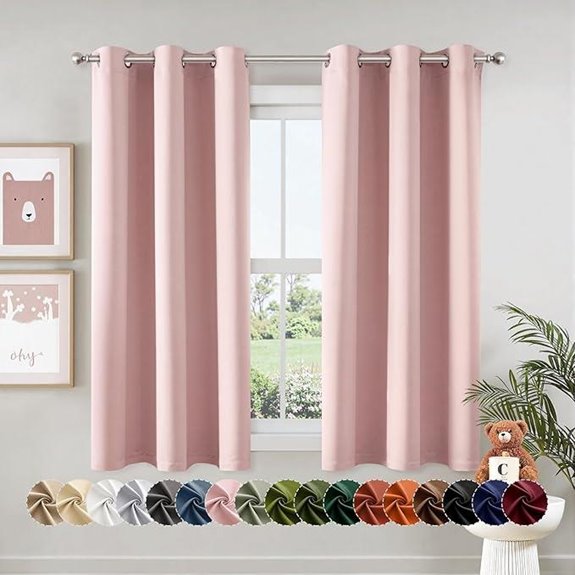 MIULEE Baby Pink Blackout Curtains for Girls Bedroom