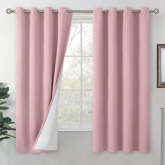 BGment Pink Blackout Curtains for Bedroom 63 Inch 2 Panels
