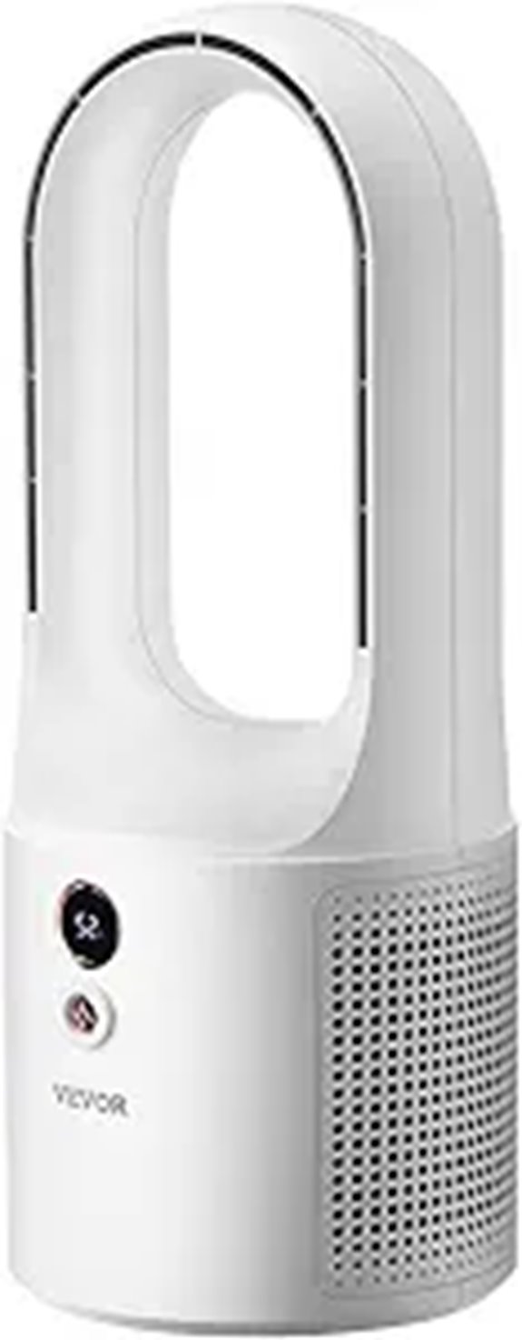 VEVOR Bladeless Portable Desk Fan with Rechargeable Battery