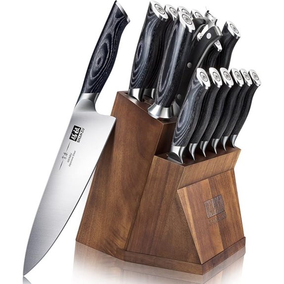 SHAN ZU Kitchen Knife Set with Block