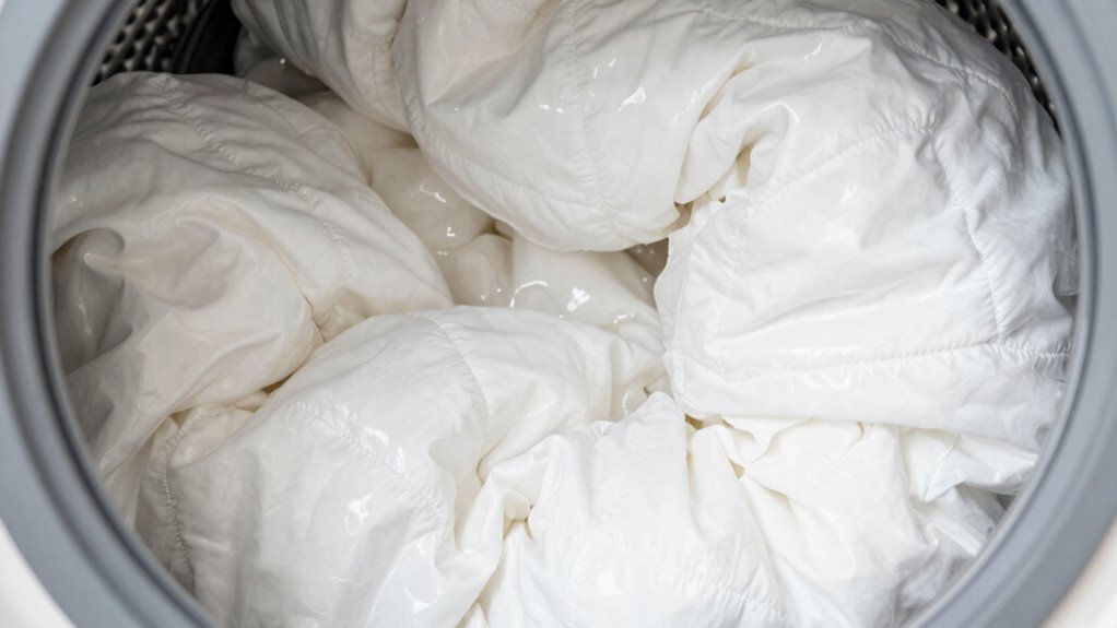 prevent comforter clumping during washing