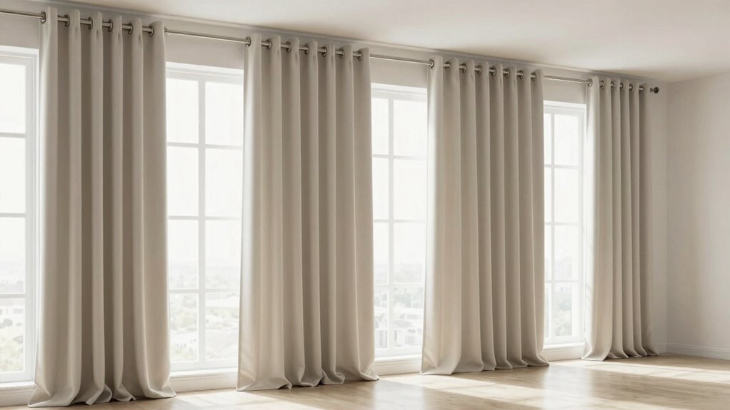 proper curtain placement ensures balance