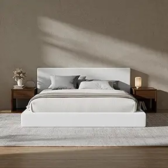 RECCI Queen Bed Frame with Headboard and Foam Padding