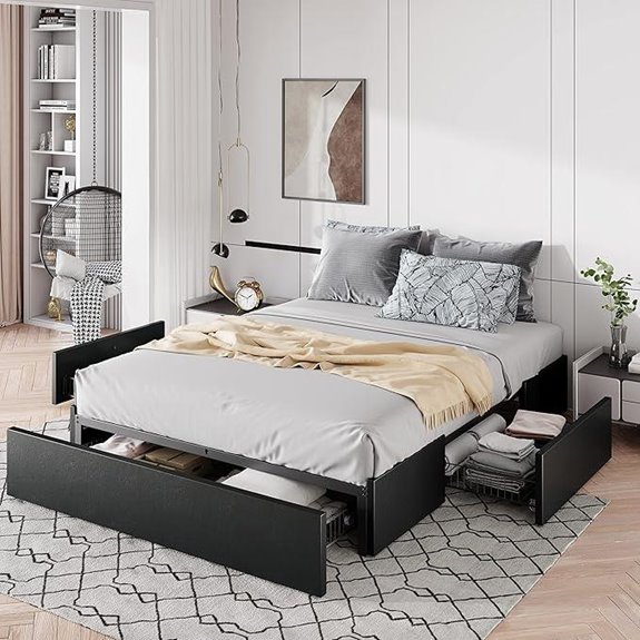 Allewie Queen Bed Frame with Storage Drawers