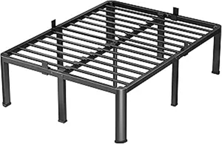 18-Inch Queen Metal Bed Frame with Anti-Squeak Design