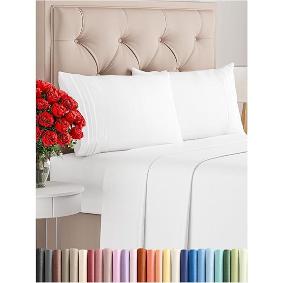 Queen Size 4-Piece Breathable Cooling Bed Sheet Set