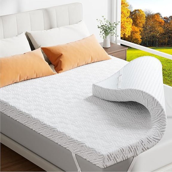 Memory Foam Mattress Topper Queen Cooling Washable Cover