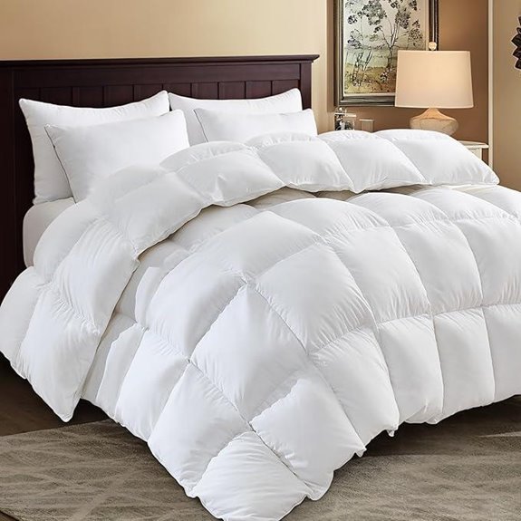 ShouRen White Goose Feather Down Comforter Queen Size