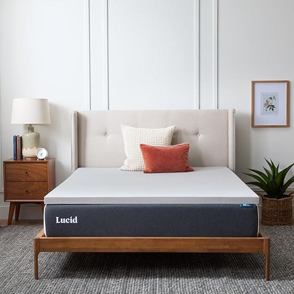 Lucid Bamboo Charcoal Memory Foam Mattress Topper Queen