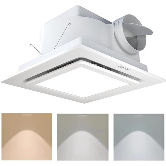 Bathroom Exhaust Fan with Light 12 Inch Quiet LED