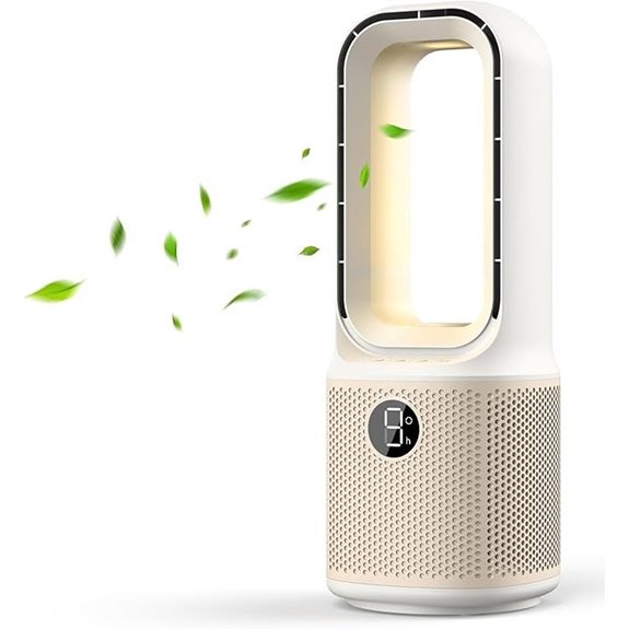 Misby 13-Inch Quiet Oscillating Desk Fan with Night Light