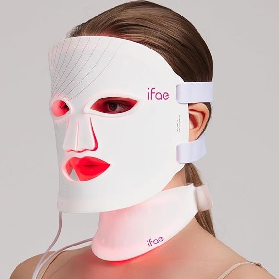 Red Light Therapy Face & Neck Mask with Remote