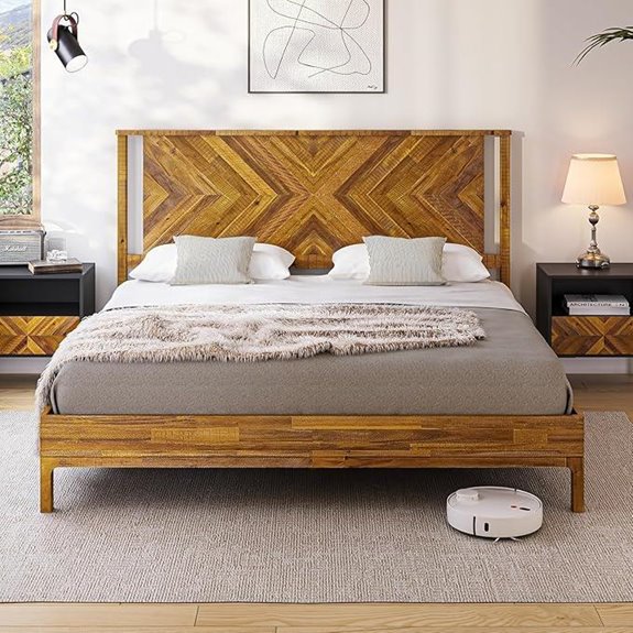 Bme Vivian 14 Rustic Acacia King Bed Frame