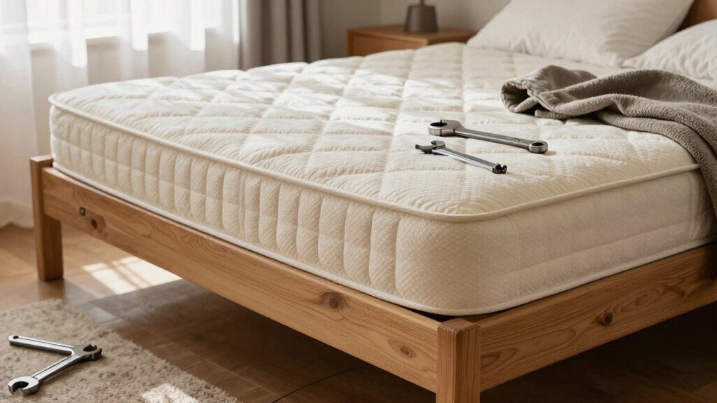 secure mattress on frame