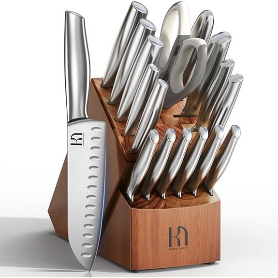 Kitchen Knife Set with Block (17 Pcs)