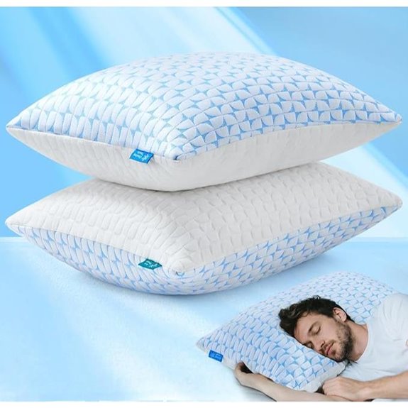 QUTOOL Shredded Memory Foam Side Sleeper Pillows (Set of 2)