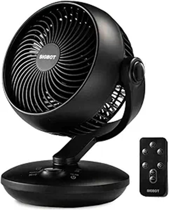 Quiet 10-inch Oscillating Desk Fan with Remote