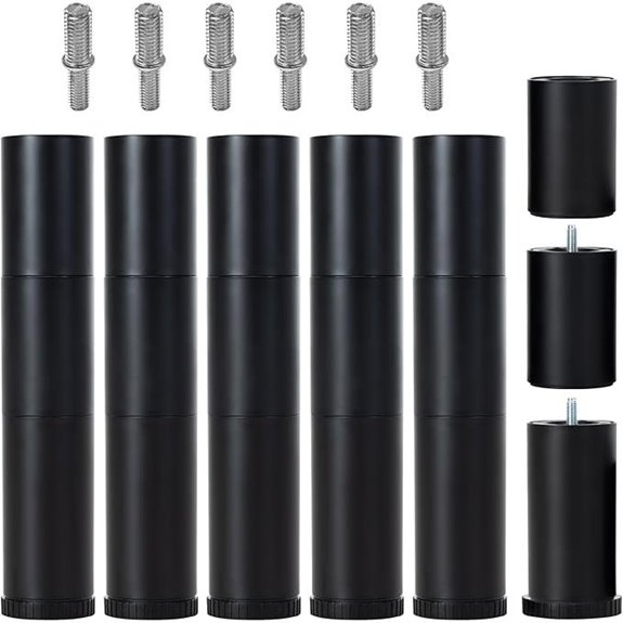 12-Inch Adjustable Bed Legs Set of 6