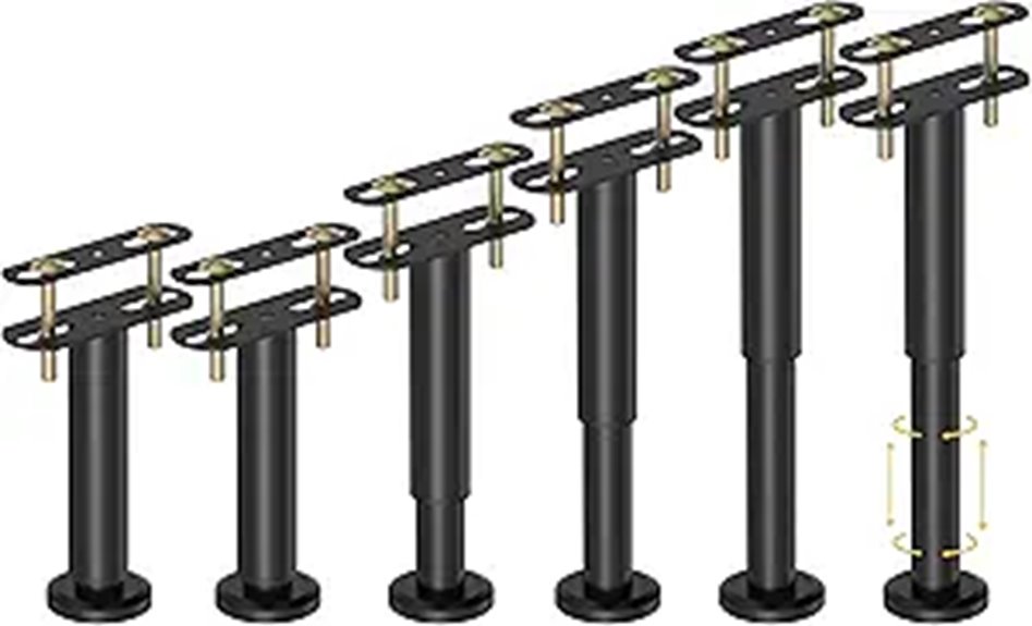 Adjustable Bed Support Legs Set (6 Pieces)