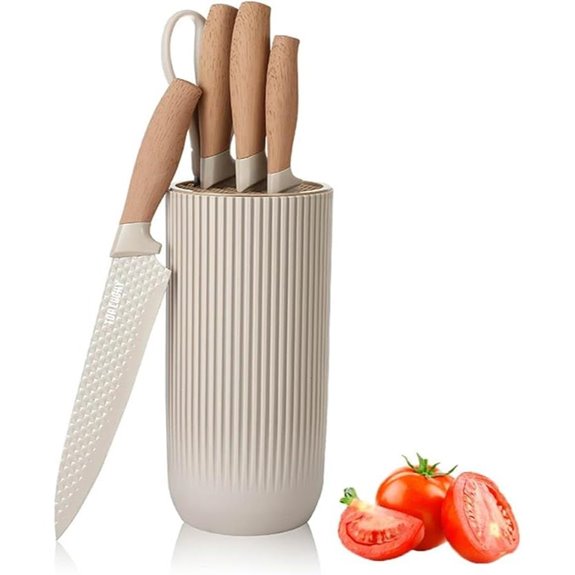 Wiztoynia 6-Piece Khaki Kitchen Knife Set