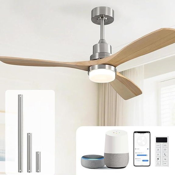 Sofucor 52-Inch Smart Ceiling Fan with Lights