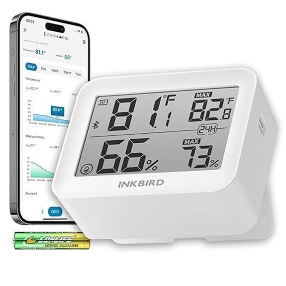 Digital Hygrometer Thermometer with APP and Data Export