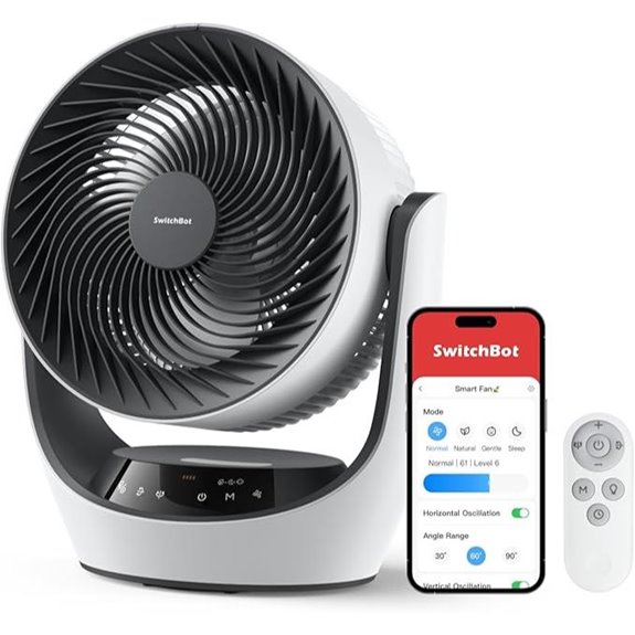 SwitchBot Smart Desk Fan with Oscillation and Alexa Compatibility