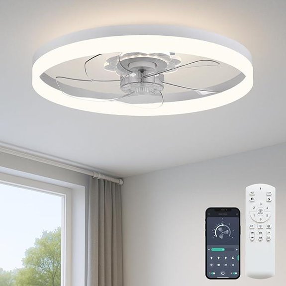 20 Ceiling Fan with Light Remote & App Control