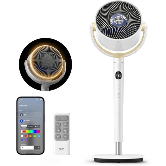 Dreo Wi-Fi Smart Pedestal Fan with RGB & Remote