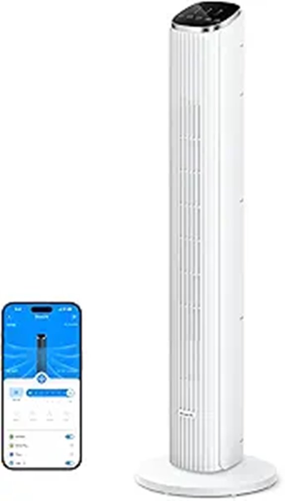 GoveeLife Smart White Tower Fan with App & Timer
