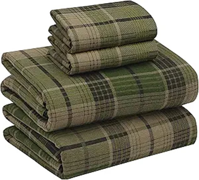 RUVANTI Queen Flannel Sheets Set 100% Cotton Soft