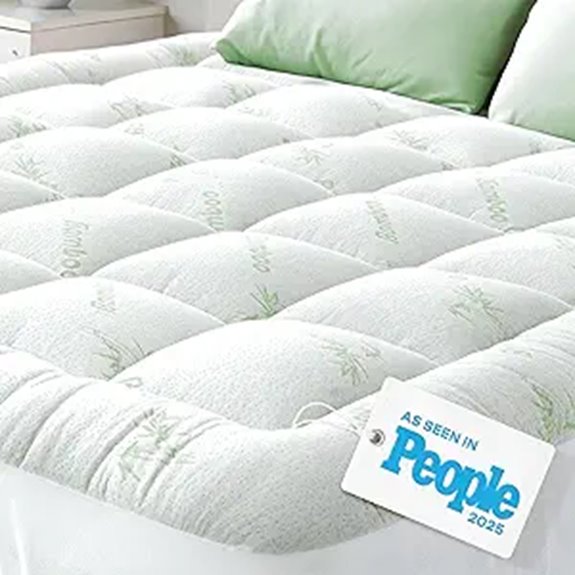 Ultra Soft Bamboo Mattress Topper for Cooling & Pain Relief