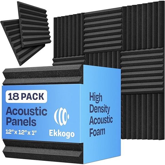 18-Pack Acoustic Foam Panels for Soundproofing