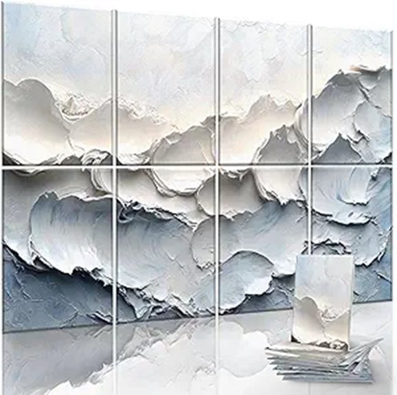 8-Pack Acoustic Wall Panels with Nano Glue Stickers